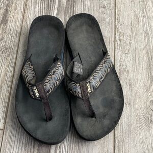 Teva Black and Gray Men's Flip-Flops